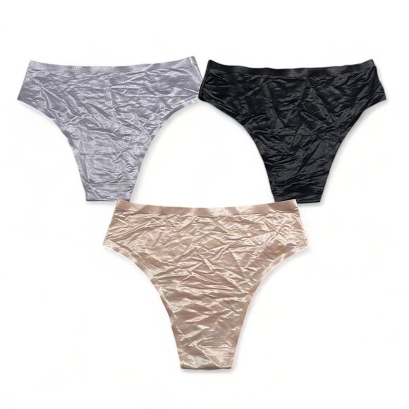 Set Of 3 Underwear Polyamide & Elastane Womens Size L, New - Picture 6 of 11